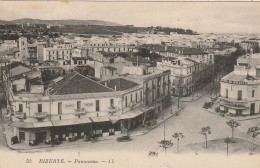 CE12 - BIZERTE ( TUNISIE ) -  PANORAMA - BRASSERIE FRANCAISE -  PUBLICITE VICHY CELESTINS -  HOTEL DE FRANCE - 2 SCANS - Túnez