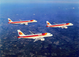 Airbus A319, A320 And A321 In IBERIA Colours - EBA - 180 X 130 Mm. - Photo Presse Originale - Aviación