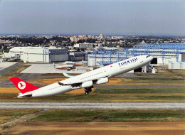 Airbus First A340 In Turkish Hava Yollari Colours - EBA - 180 X 130 Mm. - Photo Presse Originale - Luchtvaart