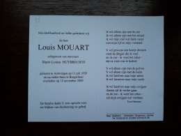 Louis Mouart ° Antwerpen 1929 + Borgerhout 2000 X Marie-Louise Huybrechts - Décès