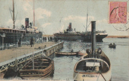 CE1 - ALGER ( ALGERIE ) -  LE DEPART DU COURRIER " MARECHAL BUGEAUD " -  NAVIRES , BARQUES  - CARTE COLORISEE  - 2 SCANS - Algerien