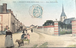 18 - ARGENT Sur SAULDRE Rue Nationale Attelage De Chien - Argent-sur-Sauldre
