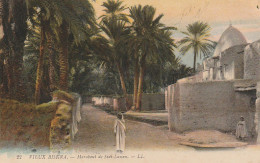 CE3 - VIEUX BISKRA ( ALGERIE ) - MARABOUT DE SIDI LASSEN  - CARTE COLORISEE  -  2 SCANS - Biskra