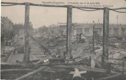 CE4 - BRUXELLES ( BELGIQUE )- EXPOSITION - INCENDIE DES 14 /15 AOUT 1910 - PALAIS DE L ' ALIMENTATION ET Ave DE SOLBOSCH - Feste, Eventi