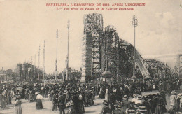 CE4 - BRUXELLES ( BELGIQUE ) - EXPOSITION DE 1910 APRES L' INCENDIE  - VUE PRISE DU PALAIS DE BRUXELLES - 2 SCANS - Feste, Eventi