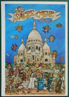 F80 Carte Postale Souvenir Paris Sacré Coeur Personnages Typiques Musiciens Musique - Gruss Aus.../ Grüsse Aus...