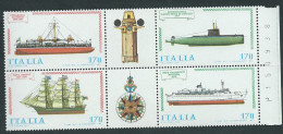 Italia 1979; Costruzioni Navali Italiane, Serie Completa In Blocco Con Il Numero Del Foglio. - 1971-80: Mint/hinged