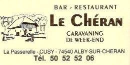 *Carte Visite Bar Restaurant - Le Chéran à Alby Sur Chéran (74) - Tarjetas De Visita