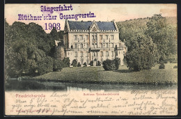 AK Friedrichroda, Sängerfahrt Blüthner`scher Gesangverein 1903, Schloss Reinhardsbrunn  - Friedrichroda