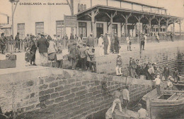 CE9  - CASABLANCA ( MAROC ) - GARE MARITIME  - PASSAGERS A L ' EMBARQUEMENT - 2 SCANS - Casablanca