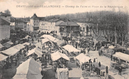 CHATILLON-sur-CHALARONNE (Ain) - Champ De Foire Et Place De La République - Marché - Cachet Postal Voyagé 1918 (2 Scans) - Châtillon-sur-Chalaronne