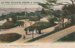 ALnw 1-(13) CARTE PUBLICITAIRE PATES RIVOIRE ET CARRET- MARSEILLE - JARDIN DE LA COLONNE - ANIMATION - CERCEAUX- 2 SCANS - Advertising