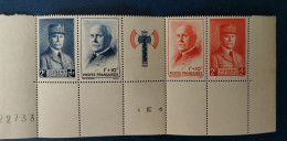 1943 : Au Profit Du Secours National - Bande De Quatre Timbres, Avec Francisque Centrale (n° 568 à 571) - NSC - Unused Stamps