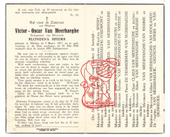 DP Victor Van Meerhaeghe ° Melden Oudenaarde 1877 † 1950 X Blondina Spiers // Thienpont Vermeeren Delbaere Vandenhecke - Images Religieuses