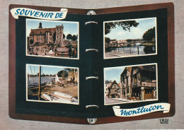 ALnw 5-(03) SOUVENIR DE MONTLUCON - CARTE MULTIVUES COULEURS : CHATEAU , PONT NEUF , EGLISE ST PIERRE , ETANG DE SAULX - Montlucon