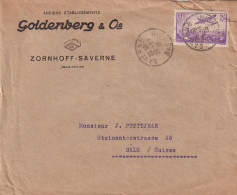 LETTRE. 20 1 39. ZORNHOFF. SAVERNE. PA N° 10 SEUL. SAVERNE POUR BALE SUISSE - Brieven En Documenten