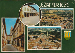 ALnw 12-(09) LEZAT SUR LEZE - CARTE MULTIVUES COULEURS - 2 SCANS - Lezat Sur Leze