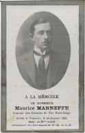 DP. MAURICE MARNEFFE + NAMECHE 1921 - 27 ANS - COMMIS AUX CHEMINS DE FER NORD-BELGE - Religion & Esotérisme