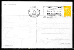 C7 - GUADELOUPE - MARIANNE DE LAMOUCHE SUR CP DE ABYMES DU 09/09/2006 - FLAMME AEROPORT - Cartas & Documentos