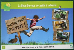 F115  Carte Postale Publicité La Picardie Vous Accueille à La Ferme Mettez Vous Au Vert - Picardie