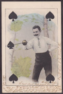 CPA Jeu De Cartes Carte à Jouer Playing Cards Circulé Escrime épée - Spielkarten