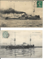 2 Cpa "La Dévastation" Brest Ecole Préparatoire De Timonerie Et De Manoeuvre, Envoi 1904 & 1911 - Warships