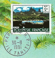 *POLYNESIE FRANCAISE - CARTE MAXIMUM N°252 2F UA POU 30/08/1991 PAPEETE - Maximumkaarten