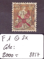 POSTE AERIENNE - No F1 OBLITERE ( DOUBLE CACHET ) - COTE: 2000.- - Usati