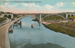 BE Nw2 - SPEEDWAY AND WASHINGTON BRIDGE , NEW YORK CITY - 2 SCANS - Bridges & Tunnels