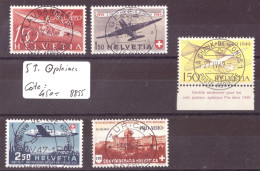 POSTE AERIENNE - 5 TIMBRES AVEC OBLITERATIONS PLEINES PREMIER JOUR - COTE: 450.- - Gebraucht