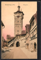 AK Rothenburg O. Tbr., Klingentor Mit Strassenpartie  - Rothenburg O. D. Tauber