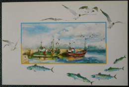 F98  Carte Postale  Les Maquereaux  Aquarelle De Nicole Massiaux - Malerei & Gemälde