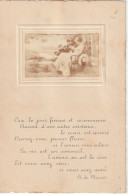 CE 30- CARTE FANTAISIE GAUFREE - FEMME A LA LECTURE - POEME A. DE MUSSET - 2 SCANS  - Frauen