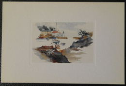 F101  Carte Postale  Le Port De Sauzon  Aquarelle De Bernard Joatton - Peintures & Tableaux