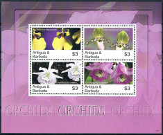 Bloc Sheet Fleurs Orchidées Flowers Orchids  Neuf  MNH **  Antigua & Barbuda 2007 - Orquideas