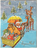 CE 32- " JOYEUX NOEL " - CARTE SYSTEME POP UP - PERE NOEL EN TRAINEAU AVEC JOUETS SOUS LA NEIGE - ILLUSTRATEUR - Santa Claus