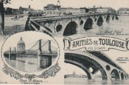 ALnw -(31) TOULOUSE - LOT DE 6 CARTES MULTIVUES : LES PONTS , LA GARONNE , SOUVENIR ET AMITIES DE TOULOUSE - Toulouse