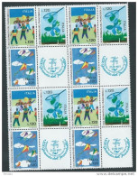 Italia 1977; Giornata Del Francobollo; Quartina Della Serie Completa Con Appendice. - 1971-80: Mint/hinged