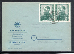 1951, 12 Pfg.   Mao  ,portoger. MEF , Mi. 200,- Bedarf , Klar " DÖBELN-21.7.51 "  Sehr Gute Erhaltung    #187 - Briefe U. Dokumente