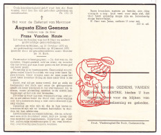 DP Augusta Elisa Geenens ° Melden Oudenaarde 1879 † 1950 X Frans Vanden Haute // Sentrie - Images Religieuses