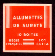 ÉTIQUETTE DE BOÎTE D'ALLUMETTES - ALLUMETTES DE SURETÉ -  EPT - Zündholzschachteletiketten