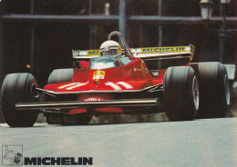 BE Nw4- FORMULE 1 - JODY SCHECKTER SUR FERRARI ( 1979 ) - CARTE PUBLICITAIRE MICHELIN - Grand Prix / F1