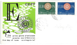 Italy 1960  Europe.  "O" In "EUROPA" As A 19-spoke Cartwheel, Mi 1077-1078 FDC - FDC