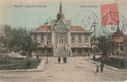 ALnw 16-(13) MARSEILLE - EXPOSITION COLONIALE - THEATRE ANNAMITE - CARTE COLORISEE - 2 SCANS - Mostre Coloniali 1906 – 1922