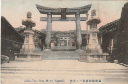 ALnw 17- ICHINO TORII SUWA SHRINE , NAGASAKI (JAPAN ) - TEMPLE NAGASAKI , JAPON - CARTE COLORISEE  - 2 SCANS - Altri & Non Classificati