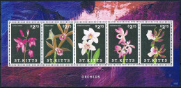 Bloc Sheet Fleurs Orchidées Flowers Orchids  Neuf  MNH **  St Kitts 2013 - Orquideas