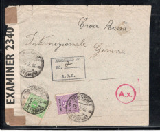 1944 ,50 C.and 1 Lira, Commercial Cover To Red Crosss ,Geneve, Switzerland ,Censor USA And German Censor ,Rare !   #190 - Marcofilía