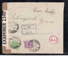 1944 ,50 C.and 1 Lira, Commercial Cover To Red Crosss ,Geneve, Switzerland ,Censor USA And German Censor ,Rare !   #190 - Storia Postale