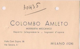 Carton Publicitaire  MILANO  Colombo Amleto (a été Perforé) - Milano (Milan)