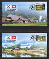 2023 Joint South Korea And Switzerland, PAIR OF 2 FDC'S SOUTH KOREA: Relationship - Emissioni Congiunte
